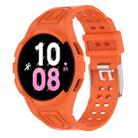 For Samsung Galaxy Watch5 44mm Armor Integrated TPU Double-Pin Buckle Smart Watch Band(Orange) - 1