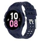 For Samsung Galaxy Watch5 44mm Armor Integrated TPU Double-Pin Buckle Smart Watch Band(Dark Blue) - 1