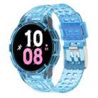 For Samsung Galaxy Watch5 44mm Armor Integrated TPU Double-Pin Buckle Smart Watch Band(Transparent Blue) - 1