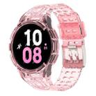 For Samsung Galaxy Watch5 44mm Armor Integrated TPU Double-Pin Buckle Smart Watch Band(Transparent Pink) - 1