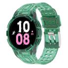 For Samsung Galaxy Watch5 44mm Armor Integrated TPU Double-Pin Buckle Smart Watch Band(Transparent Green) - 1