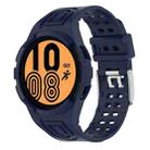 For Samsung Galaxy Watch4 44mm Armor Integrated TPU Double-Pin Buckle Smart Watch Band(Dark Blue) - 1