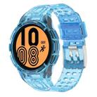 For Samsung Galaxy Watch4 44mm Armor Integrated TPU Double-Pin Buckle Smart Watch Band(Transparent Blue) - 1