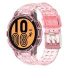 For Samsung Galaxy Watch4 44mm Armor Integrated TPU Double-Pin Buckle Smart Watch Band(Transparent Pink) - 1