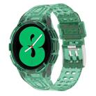 For Samsung Galaxy Watch4 40mm Armor Integrated TPU Double-Pin Buckle Smart Watch Band(Transparent Green) - 1