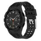 For Samsung Galaxy Watch4 Classic 46mm Armor Integrated TPU Double-Pin Buckle Smart Watch Band(Black) - 1