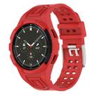 For Samsung Galaxy Watch4 Classic 46mm Armor Integrated TPU Double-Pin Buckle Smart Watch Band(Red) - 1