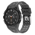 For Samsung Galaxy Watch4 Classic 46mm Armor Integrated TPU Double-Pin Buckle Smart Watch Band(Transparent Black) - 1