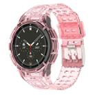 For Samsung Galaxy Watch4 Classic 46mm Armor Integrated TPU Double-Pin Buckle Smart Watch Band(Transparent Pink) - 1