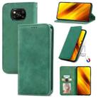 For Xiaomi Poco X3 NFC Retro Skin Feel Magnetic Leather Phone Case(Green) - 1