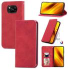 For Xiaomi Poco X3 NFC Retro Skin Feel Magnetic Leather Phone Case(Red) - 1