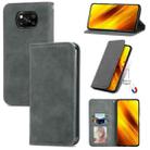 For Xiaomi Poco X3 NFC Retro Skin Feel Magnetic Leather Phone Case(Gray) - 1