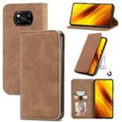 For Xiaomi Poco X3 NFC Retro Skin Feel Magnetic Leather Phone Case(Brown) - 1