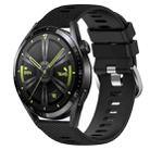 For Huawei Watch GT3 42mm 20mm Solid Color Soft Silicone Watch Band(Black) - 1