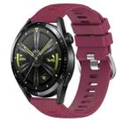 For Huawei Watch GT3 42mm 20mm Solid Color Soft Silicone Watch Band(Wine Red) - 1