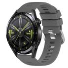 For Huawei Watch GT3 42mm 20mm Solid Color Soft Silicone Watch Band(Dark Grey) - 1