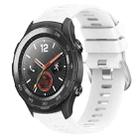 For Huawei Watch 2 20mm Solid Color Soft Silicone Watch Band(White) - 1