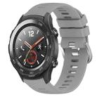For Huawei Watch 2 20mm Solid Color Soft Silicone Watch Band(Grey) - 1