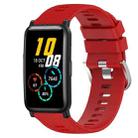 For Honor Watch ES 20mm Solid Color Soft Silicone Watch Band(Red) - 1