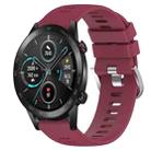 For Honor MagicWatch2 42mm 20mm Solid Color Soft Silicone Watch Band(Wine Red) - 1
