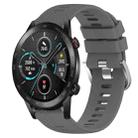 For Honor MagicWatch2 42mm 20mm Solid Color Soft Silicone Watch Band(Dark Grey) - 1