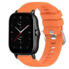 For Amazfit GTS 2E 20mm Solid Color Soft Silicone Watch Band(Orange) - 1
