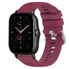 For Amazfit GTS 2E 20mm Solid Color Soft Silicone Watch Band(Burgundy) - 1