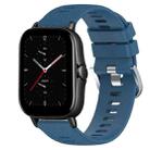 For Amazfit GTS 2E 20mm Solid Color Soft Silicone Watch Band(Blue) - 1