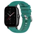 For Amazfit GTS 2E 20mm Solid Color Soft Silicone Watch Band(Green) - 1