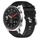 For Amazfit GTR 42mm 20mm Solid Color Soft Silicone Watch Band(Black) - 1