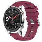 For Amazfit GTR 42mm 20mm Solid Color Soft Silicone Watch Band(Burgundy) - 1