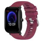 For Amazfit Pop Pro 20mm Solid Color Soft Silicone Watch Band(Burgundy) - 1