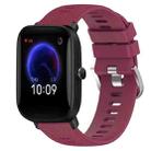 For Amazfit Pop 20mm Solid Color Soft Silicone Watch Band(Burgundy) - 1