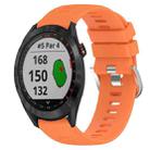 For Garmin Approach S40 20mm Solid Color Soft Silicone Watch Band(Orange) - 1