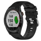 For Garmin Approach S40 20mm Solid Color Soft Silicone Watch Band(Black) - 1