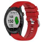 For Garmin Approach S40 20mm Solid Color Soft Silicone Watch Band(Red) - 1