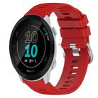 For Garmin Forerunner 158 20mm Solid Color Soft Silicone Watch Band(Red) - 1