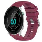 For Garmin Forerunner 158 20mm Solid Color Soft Silicone Watch Band(Wine Red) - 1