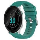 For Garmin Forerunner 158 20mm Solid Color Soft Silicone Watch Band(Green) - 1