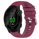 For Garmin Forerunner 55 20mm Solid Color Soft Silicone Watch Band(Wine Red) - 1