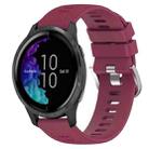 For Garmin Venu 20mm Solid Color Soft Silicone Watch Band(Wine Red) - 1