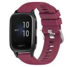 For Garmin Venu SQ 20mm Solid Color Soft Silicone Watch Band(Wine Red) - 1