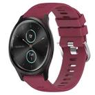 For Garmin Garminmove Style 20mm Solid Color Soft Silicone Watch Band(Wine Red) - 1