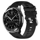 For Samsung Gear S3 Classic 22mm Solid Color Soft Silicone Watch Band(Black) - 1