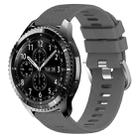 For Samsung Gear S3 Classic 22mm Solid Color Soft Silicone Watch Band(Dark Grey) - 1