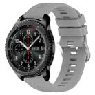 For Samsung Gear S3 Frontier 22mm Solid Color Soft Silicone Watch Band(Grey) - 1