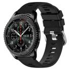 For Samsung Gear S3 Frontier 22mm Solid Color Soft Silicone Watch Band(Black) - 1