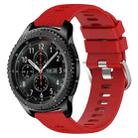 For Samsung Gear S3 Frontier 22mm Solid Color Soft Silicone Watch Band(Red) - 1