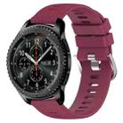 For Samsung Gear S3 Frontier 22mm Solid Color Soft Silicone Watch Band(Wine Red) - 1