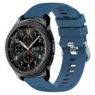 For Samsung Gear S3 Frontier 22mm Solid Color Soft Silicone Watch Band(Blue) - 1